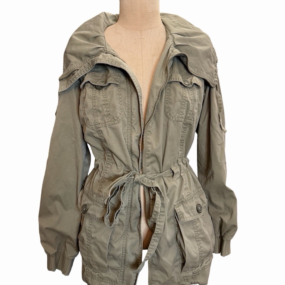 Old Navy Womens Olive Parka Utility Jacket Olive Green XL